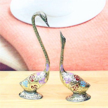 銅器手工藝品直銷銅雕12英寸情侶對鵝擺件結婚 禮品BT5751入