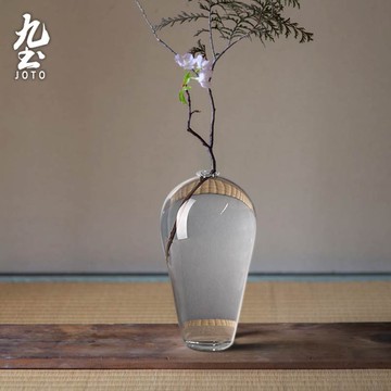 九土joto 日式禪意手工玻璃花器玻璃花瓶水培透明花器插花梅瓶水養家居客廳裝飾擺件 舊 蝦皮 商城 Line購物