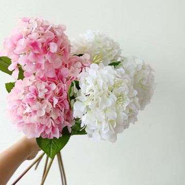 高檔保濕手感繡球花仿真花高檔家居客廳裝飾花藝擺件假花束攝影