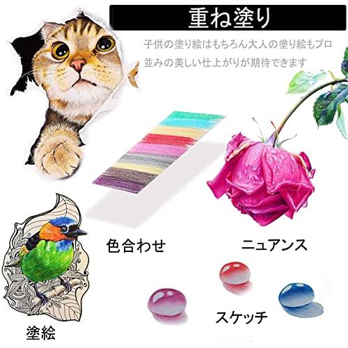 色鉛筆 180色セット 油性色鉛筆 プロ専用ソフト芯色鉛筆セット 子供から大人、アーティストまで理想的な塗り絵と絵画に