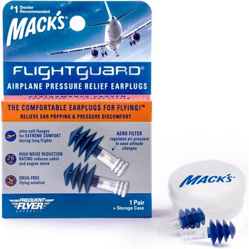 [4美國直購] Mack's Flightguard 飛行耳塞 降噪26dB 耳壓力緩解避免耳痛 飛機耳塞 出國旅行 Macks