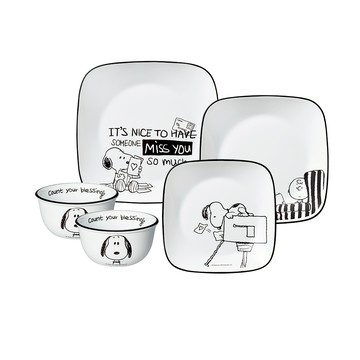【美國康寧 CORELLE】SNOOPY史努比 環遊世界5件式餐具組-E03