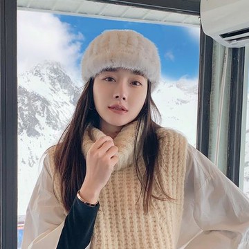 白色貂絨帽子女冬秋冬空頂時尚貂毛水貂皮草貂帽冬季可愛百搭女式