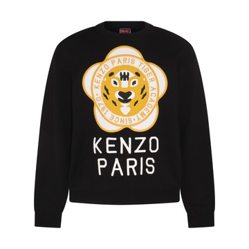 Kenzo - Black, White And Yellow Wool-cotton Blend Jumper