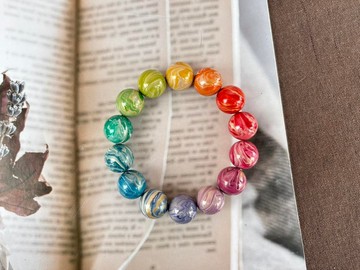 彩虹大漆手串