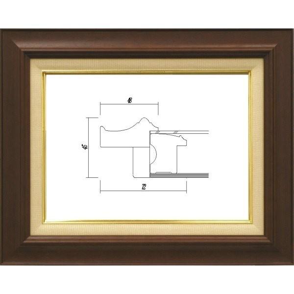 額縁 油絵/油彩額縁 木製フレーム 7720 サイズ P15号 ブラウン 通販