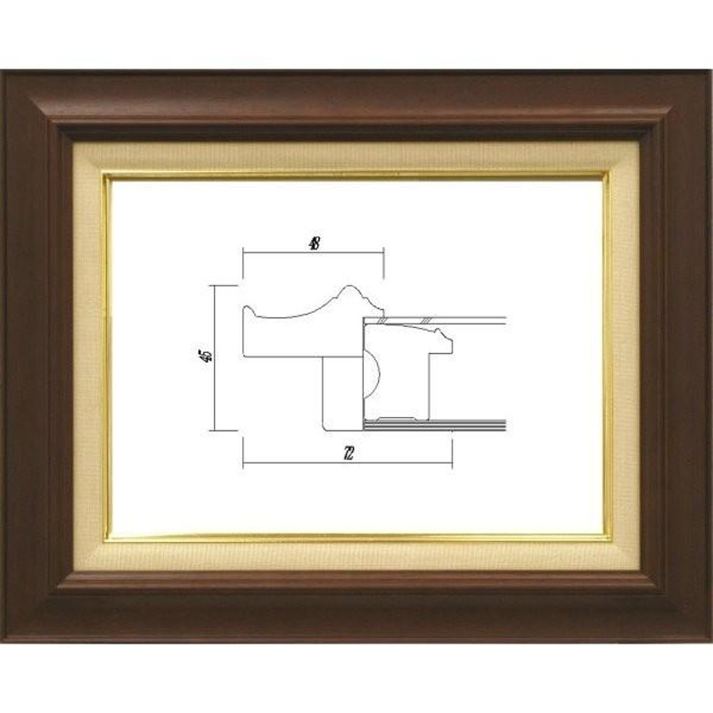 額縁 油絵/油彩額縁 木製フレーム 7720 サイズ P15号 ブラウン 通販