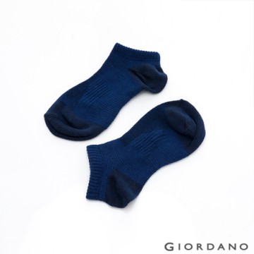 GIORDANO 中性款抗菌素色短襪(兩雙入) - 02 藍