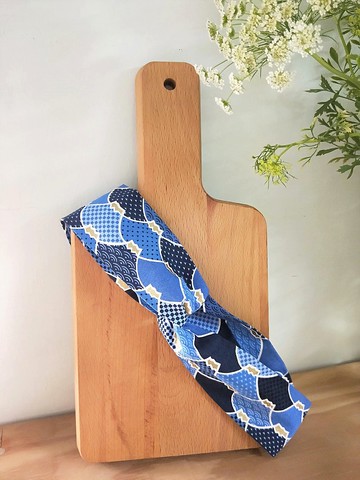 交叉髮帶-細版鬆緊-富士山燙金