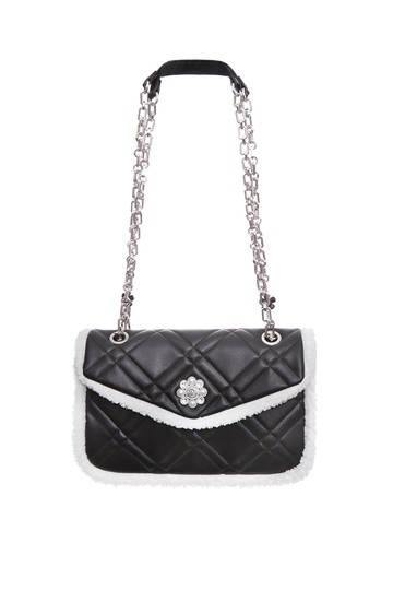 經典菱格毛邊多用側背包