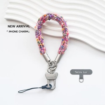 Shininglife原創mini鑰匙扣掛鏈秋冬毛絨手機掛繩短款手腕手機鏈