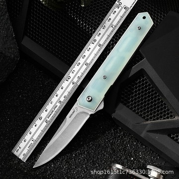 戶外露營隨身便攜折疊小刀軸承快開G10柄戰術求生折刀工廠現貨鑫弘-戶外運動