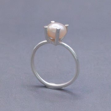 Akoya珍珠簡約純銀戒指