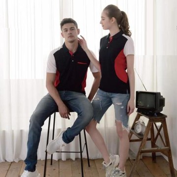 【Per GIBO】女版網眼短POLO杉PK212993丈青/紅