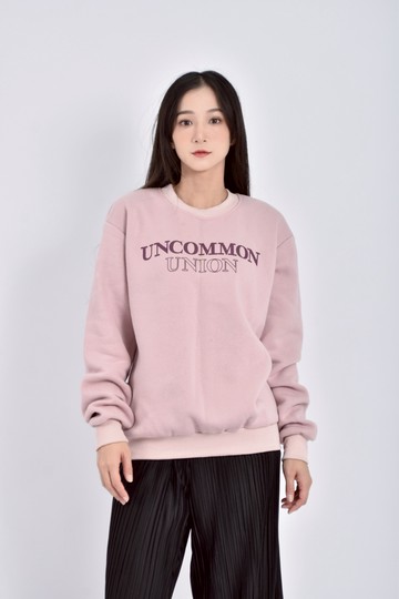 (XL) hello sister質感內刷毛印花粉色長袖上衣