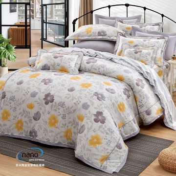 七件式床罩組 /純粹好棉100%無異纖精梳純棉 /2512露西(灰)