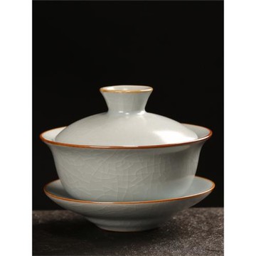 熹言開片蓋碗陶瓷茶杯茶具三才功夫茶茶碗帶蓋泡茶普洱茶套裝