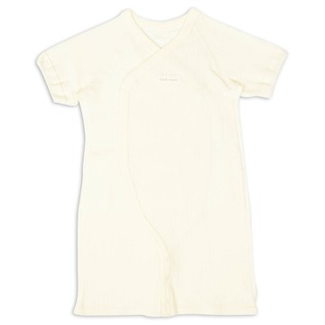 akachan honpo - 短袖連身衣-附內衣-象牙白色 (50~60cm)