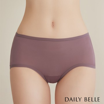 輕柔冰感中腰平口褲 - 咖紫【V9033】