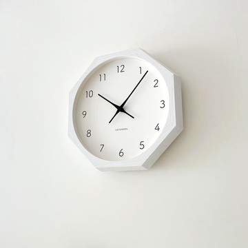 KATOMOKU muku clock 7 八邊形 白色的 (km-60WH8) 掛鐘 日本製
