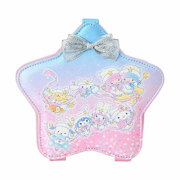 小禮堂 Sanrio 三麗鷗 皮質造型折疊鏡 (冬日星星亮晶晶)
