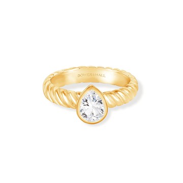 14k Lab Grown Diamond Pear Twist Twinkle Ring