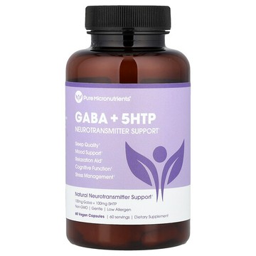 Pure Micronutrients, GABA + 5HTP, 60 Vegan Capsules