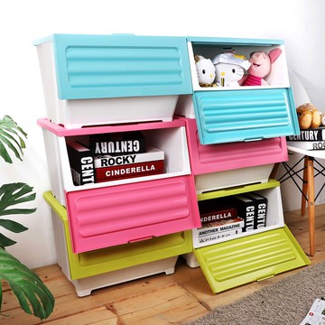 HOUSE【005061-02】面寬46 波波 39L彩色下掀式整理箱 6入