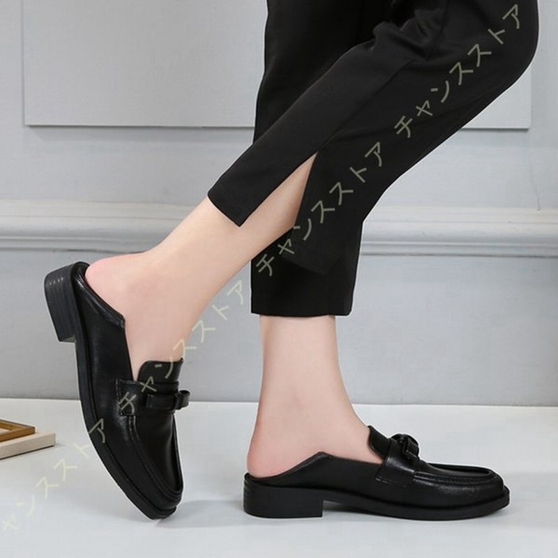 ローファー レディース スクエアトゥ フラット 美脚 太ヒール 大きいサイズ 小さいサイズ 歩きやすい ビット付き ローファー バブーシュ レディース ぺたんこ 通販 Lineポイント最大get Lineショッピング