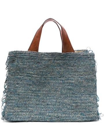 IBELIV - Onja raffia tote bag - women - Leather/Raffia - One Size - Blue