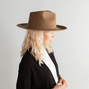 美國 Gigi Pip 英倫女伶 休閒羊毛紳士帽 棕 - 55