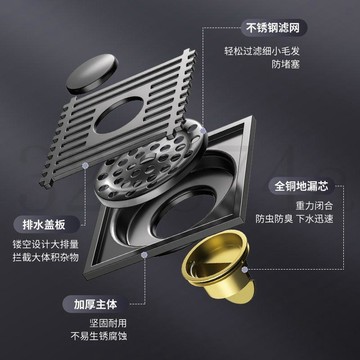 熱賣中槍灰色二合一不鏽鋼防臭地漏衛生間浴室老式洗衣機下水道通用圓形