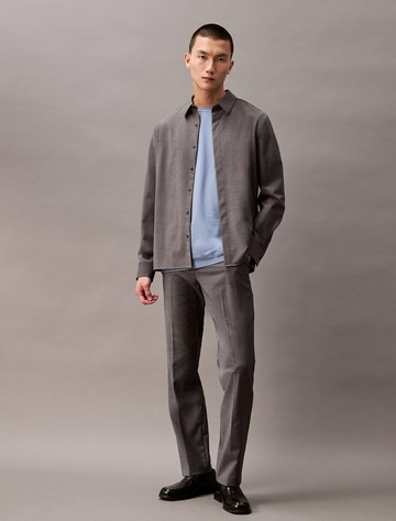 Calvin Klein 精製初剪羊毛修身長褲