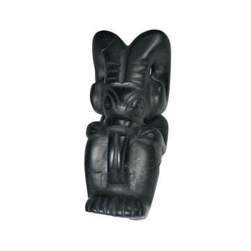 《博古珍藏》紅山文化遺物．煤精太陽神把玩．141公克．工中工痕．收藏多年．行家勿錯過