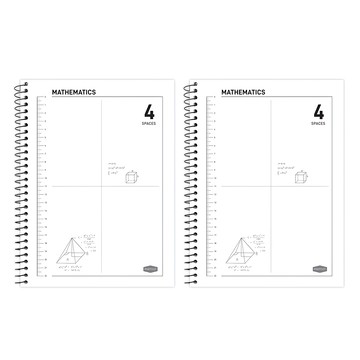 PINKFOOT 3000 四分割數學練習本  2個  白色