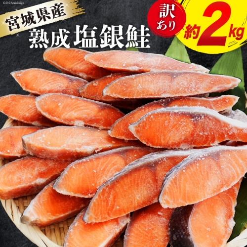 訳あり 宮城県産 熟成 銀鮭 切身 約2kg [宮城東洋 宮城県 気仙沼市 20562687] 鮭 海鮮 国産 さけ 鮭 甘口 サケ 鮭切身 シャケ 切り身 冷凍 おかず 弁当 支援 事業者支援 サーモン 魚 銀鮭切り身