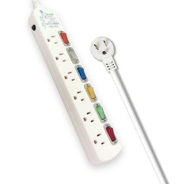 spirit 過載防護型 PSK-336B 6開6插電腦延長線3蕊2.0-9尺