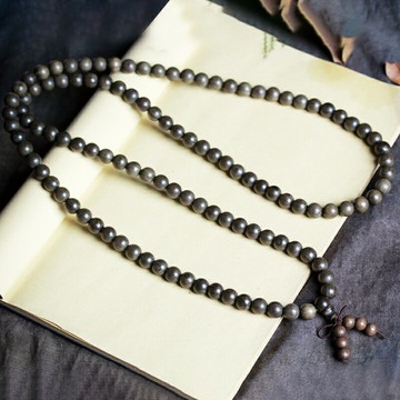 沉水金絲楠木陰沉木手串沉香烏木佛珠男女士多圈情侶文玩手鏈禮品