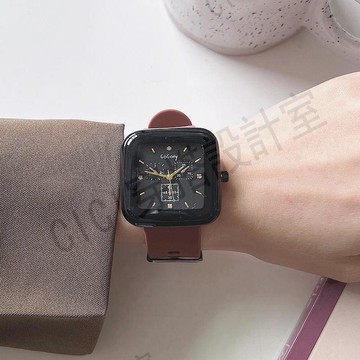 Ins 女士方形 Niche 手錶復古 2022 新款男女學生方形錶盤手錶【亞德機械五金家居】