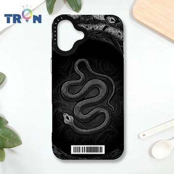 TRON IPHONE 16 PLUS 黑白蛇圖騰 防摔 MAGSAFE 磁吸 太空載具殼 透黑 手機殼