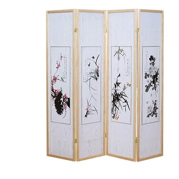 《C&B》雙面俠四君子唐風四面屏風(兩色可選)黑色