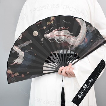 2025夏季絹佈國潮扇子古風折扇學生版霸氣漢服男女隨身折疊扇HRUDT01