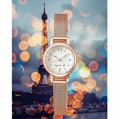 Sold Out ★ agnes b.(アニエスベー)・ピンクゴールドの20mm径の小さなケースの腕時計 (FCSK911)