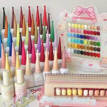 🎀榕悅熊🧸小熊乐园60色2.0 高飽和濃郁色美甲甲油膠 2026年新款 一瓶一色 合格中標開店大套組 少女可愛風