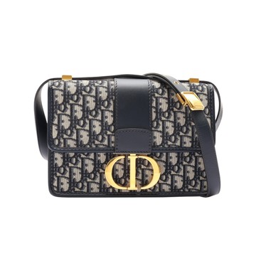 Dior 迪奧 藍色 緹花帆布 30 Montaigne 肩背包 【二手名牌BRAND OFF】