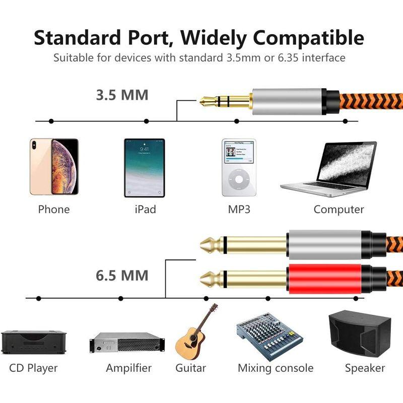 3.5mmステレオジャックプラグ-2 x 6.35mmモノラルオーディオケーブル 3.5mm TRSオスか 10m,LiuTian