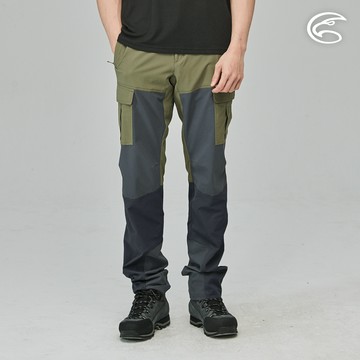 ADISI 男四面超彈耐磨貼袋拼接登山長褲AP2311136 (S-2XL) 棕綠/烏木灰｜拼接褲 登山褲 工作褲 四面彈 防潑水 快乾