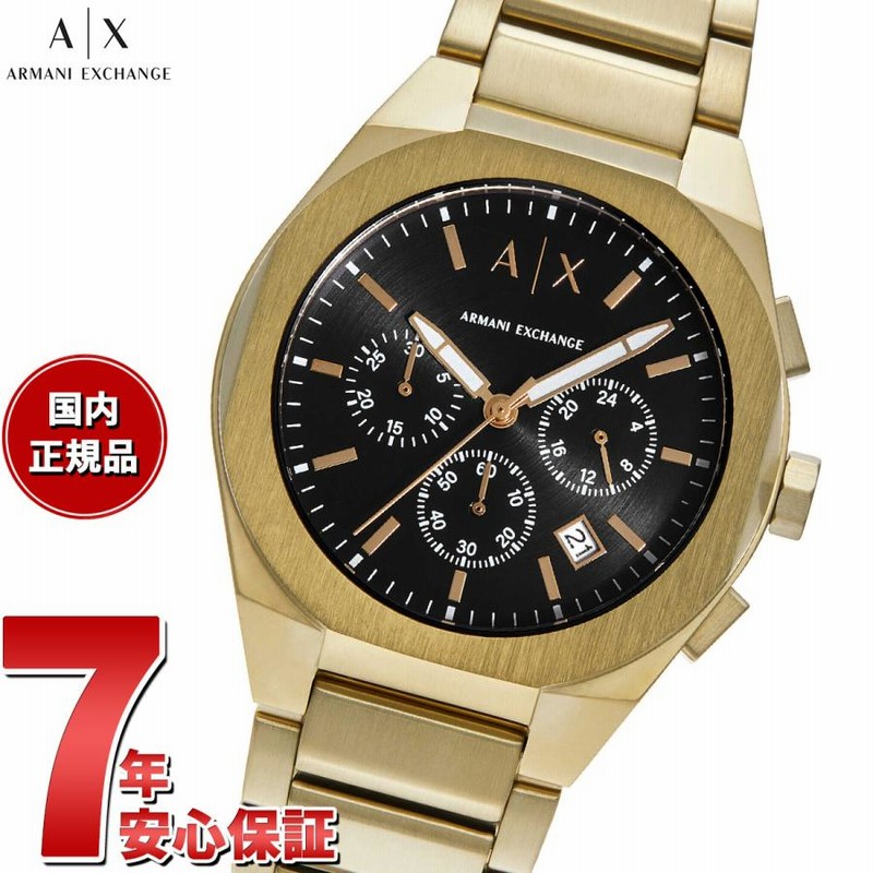 稼働 ARMANI EXCHANGE メンズ腕時計 クロノグラフ ゴールド