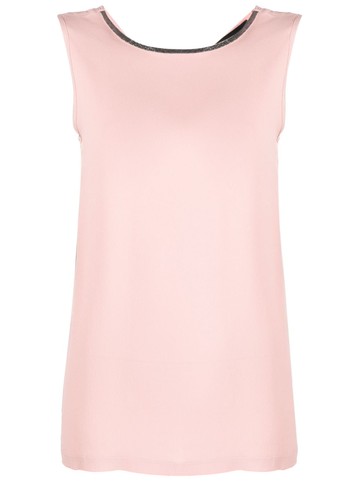 Fabiana Filippi - bead-embellished silk top - women - Acetate/Silk/Eco Brass - 36 - Pink