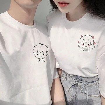 🚀隔日到貨🚀大碼短袖卡通短袖春夏新品新款情侶裝重磅短t休閒潮流情侶衣服情侶t韓版寬鬆閨蜜上衣短袖上衣美式上衣情侶衣
